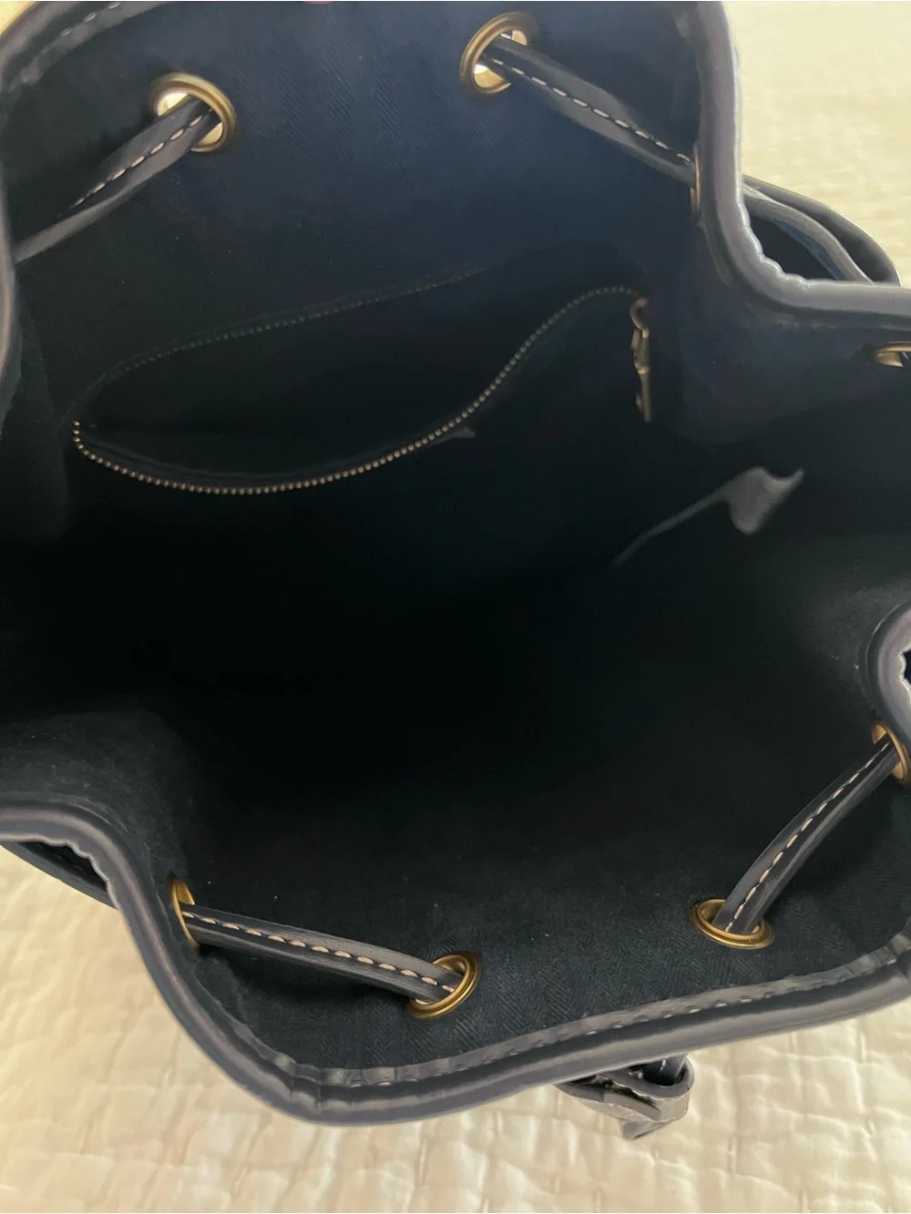 ZARA Denim Bucket Bag EUC Exterior Pockets Adjustable Strap